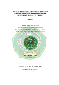 Pengaruh Kecerdasan Emosional Terhadap Interaksi Sosial Siswa Kelas VIII di SMPN 2 Gunung Jati Kabupaten Cirebon