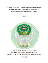 Tradisi pembacaan ayat hafadzoh (resepsi quran di pondok pesentren cikanyere desa sirnabaya kecamatan raja desa kabupaten ciamis)