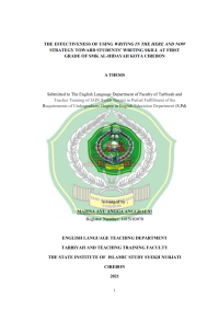 The Effectiveness Of Using Writing In The Here And Now Strategy Toward Students’ Writing Skill At First Grade Of SMK Al-Hidayah Kota Cirebon