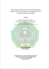 Peran Majelis Taklim Al-Fattah Dalam Pemahaman Surah Al-Hajj Ayat 1 - 10 di Desa Galagamba Kecamatan Ciwaringin Kabupaten Cirebon