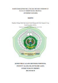 Hadis-Hadis Konsep Bela 
Negara Menurut Perempuan Fatayat Cirebon Di Era Milineal (Interpretasi 
Hadis)