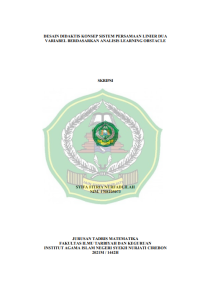 Desain Didaktif Konsep Sistem Persamaan Linier Dua Variabel Berdasarkan Analisis Learning Obstacle