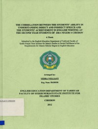 The Correlation Between The Student's Ability In Understanding Direct And Indirect Speech And The Student's Achievent In English Writing At The Second Year Students Of SMAN 4 Cirebon