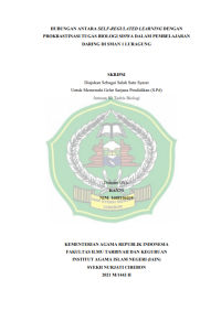 Hubungan Antara Self-Regulated Learning Dengan Prokrastinasi Tugas Biologi Siswa Dalam Pembelajaran Daring I SMAN 1 Luragung